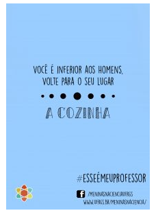 denúncia contra machismo em universidades feito pela campanha Meninas na Ciência